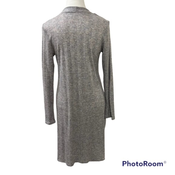 Maurices Womens Gray Button Front Long Sleeve Long Cardigan Side Slits Sz Small - Picture 3 of 12